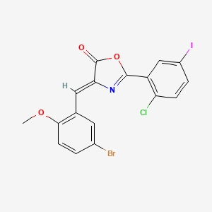 molecular formula C17H10BrClINO3 B10972669 (4Z)-4-(5-bromo-2-methoxybenzylidene)-2-(2-chloro-5-iodophenyl)-1,3-oxazol-5(4H)-one 