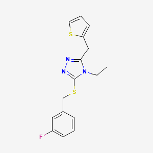 4-ethyl-3-[(3-fluorobenzyl)sulfanyl]-5-(thiophen-2-ylmethyl)-4H-1,2,4-triazole