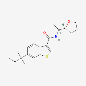 6-(2-methylbutan-2-yl)-N-[1-(tetrahydrofuran-2-yl)ethyl]-1-benzothiophene-3-carboxamide