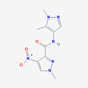 molecular formula C10H12N6O3 B10972749 N-(1,5-dimethyl-1H-pyrazol-4-yl)-1-methyl-4-nitro-1H-pyrazole-3-carboxamide 