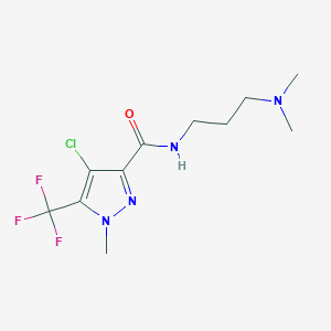 4-chloro-N-[3-(dimethylamino)propyl]-1-methyl-5-(trifluoromethyl)-1H-pyrazole-3-carboxamide