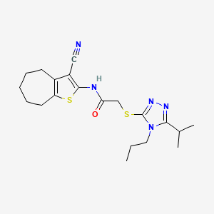 N-(3-cyano-5,6,7,8-tetrahydro-4H-cyclohepta[b]thiophen-2-yl)-2-{[5-(propan-2-yl)-4-propyl-4H-1,2,4-triazol-3-yl]sulfanyl}acetamide