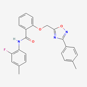 N-(2-fluoro-4-methylphenyl)-2-{[3-(4-methylphenyl)-1,2,4-oxadiazol-5-yl]methoxy}benzamide