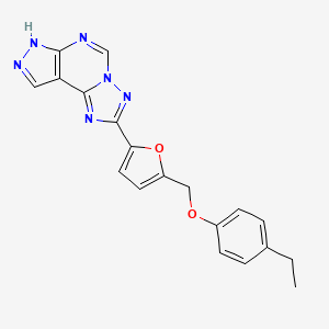 2-{5-[(4-Ethylphenoxy)methyl]-2-furyl}-7H-pyrazolo[4,3-E][1,2,4]triazolo[1,5-C]pyrimidine