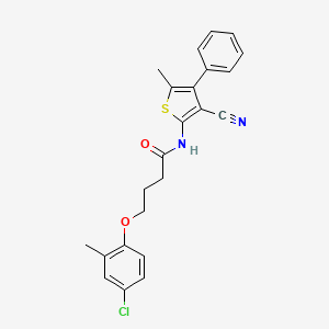 molecular formula C23H21ClN2O2S B10973219 4-(4-chloro-2-methylphenoxy)-N-(3-cyano-5-methyl-4-phenylthiophen-2-yl)butanamide 