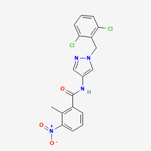 molecular formula C18H14Cl2N4O3 B10973225 N-[1-(2,6-dichlorobenzyl)-1H-pyrazol-4-yl]-2-methyl-3-nitrobenzamide 