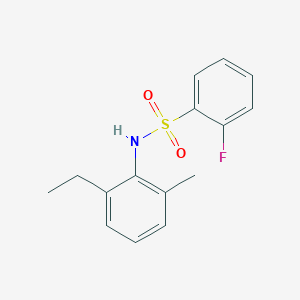 molecular formula C15H16FNO2S B10973266 N-(2-ethyl-6-methylphenyl)-2-fluorobenzenesulfonamide 