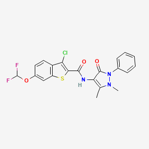 3-chloro-6-(difluoromethoxy)-N-(1,5-dimethyl-3-oxo-2-phenyl-2,3-dihydro-1H-pyrazol-4-yl)-1-benzothiophene-2-carboxamide