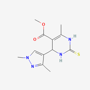 Pyrimidine-5-carboxylic acid, 4-(1,3-dimethyl-1H-pyrazol-4-yl)-6-methyl-2-thioxo-1,2,3,4-tetrahydro-, methyl ester