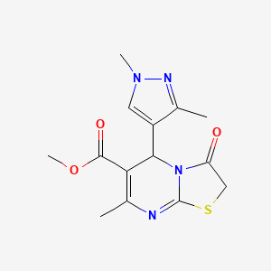 methyl 5-(1,3-dimethyl-1H-pyrazol-4-yl)-7-methyl-3-oxo-2,3-dihydro-5H-[1,3]thiazolo[3,2-a]pyrimidine-6-carboxylate