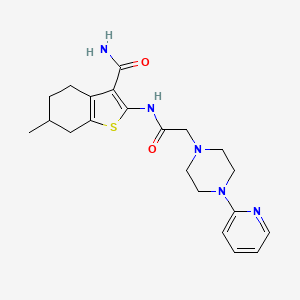 6-Methyl-2-({[4-(pyridin-2-yl)piperazin-1-yl]acetyl}amino)-4,5,6,7-tetrahydro-1-benzothiophene-3-carboxamide