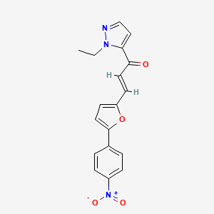 (2E)-1-(1-ethyl-1H-pyrazol-5-yl)-3-[5-(4-nitrophenyl)furan-2-yl]prop-2-en-1-one