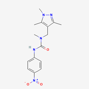 molecular formula C15H19N5O3 B10973350 1-methyl-3-(4-nitrophenyl)-1-[(1,3,5-trimethyl-1H-pyrazol-4-yl)methyl]urea 