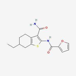 N-(3-carbamoyl-6-ethyl-4,5,6,7-tetrahydro-1-benzothiophen-2-yl)furan-2-carboxamide