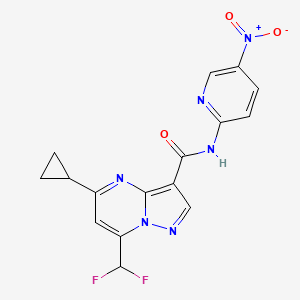 molecular formula C16H12F2N6O3 B10973430 5-cyclopropyl-7-(difluoromethyl)-N-(5-nitropyridin-2-yl)pyrazolo[1,5-a]pyrimidine-3-carboxamide 