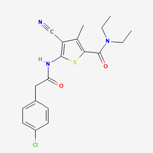 5-{[(4-chlorophenyl)acetyl]amino}-4-cyano-N,N-diethyl-3-methylthiophene-2-carboxamide