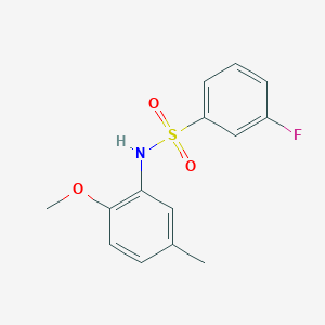 molecular formula C14H14FNO3S B10973499 3-fluoro-N-(2-methoxy-5-methylphenyl)benzenesulfonamide 