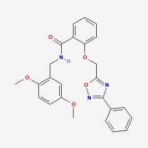 molecular formula C25H23N3O5 B10973538 N-(2,5-dimethoxybenzyl)-2-[(3-phenyl-1,2,4-oxadiazol-5-yl)methoxy]benzamide 