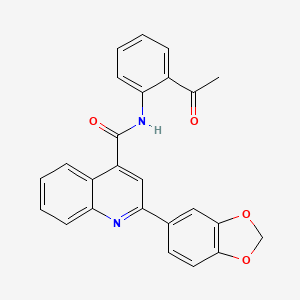 molecular formula C25H18N2O4 B10973543 N-(2-acetylphenyl)-2-(1,3-benzodioxol-5-yl)quinoline-4-carboxamide 