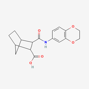 molecular formula C17H19NO5 B10973553 3-(2,3-Dihydro-1,4-benzodioxin-6-ylcarbamoyl)bicyclo[2.2.1]heptane-2-carboxylic acid 