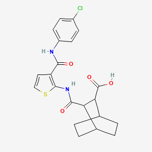 3-({3-[(4-Chlorophenyl)carbamoyl]thiophen-2-yl}carbamoyl)bicyclo[2.2.2]octane-2-carboxylic acid