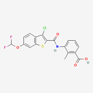 3-({[3-Chloro-6-(difluoromethoxy)-1-benzothiophen-2-yl]carbonyl}amino)-2-methylbenzoic acid