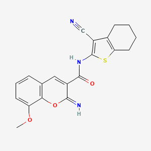 molecular formula C20H17N3O3S B10973610 N-(3-cyano-4,5,6,7-tetrahydro-1-benzothiophen-2-yl)-2-imino-8-methoxy-2H-chromene-3-carboxamide 