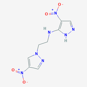 molecular formula C8H9N7O4 B10973621 4-nitro-N-[2-(4-nitro-1H-pyrazol-1-yl)ethyl]-1H-pyrazol-5-amine 