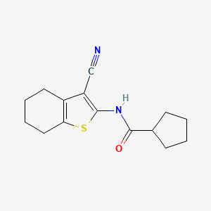 molecular formula C15H18N2OS B10973684 N-(3-cyano-4,5,6,7-tetrahydro-1-benzothiophen-2-yl)cyclopentanecarboxamide 