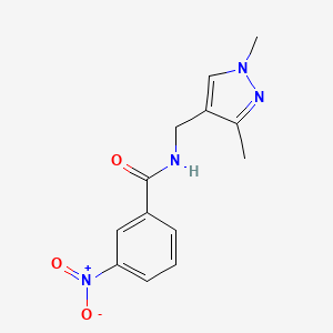 molecular formula C13H14N4O3 B10973696 N-[(1,3-dimethyl-1H-pyrazol-4-yl)methyl]-3-nitrobenzamide 