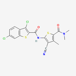 3,6-dichloro-N-[3-cyano-5-(dimethylcarbamoyl)-4-methylthiophen-2-yl]-1-benzothiophene-2-carboxamide