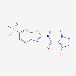 4-iodo-1-methyl-N-[6-(methylsulfonyl)-1,3-benzothiazol-2-yl]-1H-pyrazole-5-carboxamide