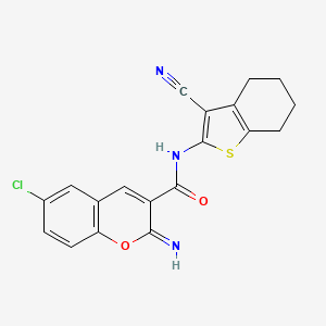 6-chloro-N-(3-cyano-4,5,6,7-tetrahydro-1-benzothiophen-2-yl)-2-imino-2H-chromene-3-carboxamide