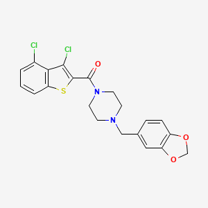 [4-(1,3-Benzodioxol-5-ylmethyl)piperazin-1-yl](3,4-dichloro-1-benzothiophen-2-yl)methanone