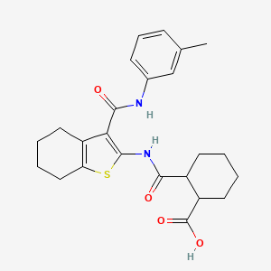 2-({3-[(3-Methylphenyl)carbamoyl]-4,5,6,7-tetrahydro-1-benzothiophen-2-yl}carbamoyl)cyclohexanecarboxylic acid