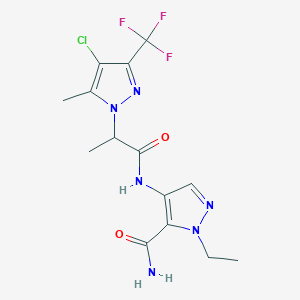 4-({2-[4-chloro-5-methyl-3-(trifluoromethyl)-1H-pyrazol-1-yl]propanoyl}amino)-1-ethyl-1H-pyrazole-5-carboxamide