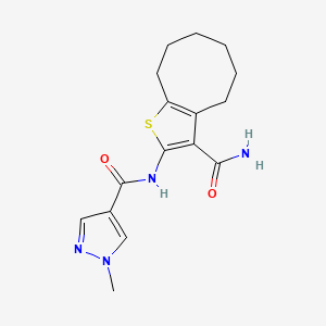 N-(3-carbamoyl-4,5,6,7,8,9-hexahydrocycloocta[b]thiophen-2-yl)-1-methyl-1H-pyrazole-4-carboxamide