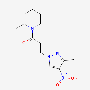 3-(3,5-dimethyl-4-nitro-1H-pyrazol-1-yl)-1-(2-methylpiperidin-1-yl)propan-1-one