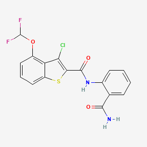 N-(2-carbamoylphenyl)-3-chloro-4-(difluoromethoxy)benzothiophene-2-carboxamide