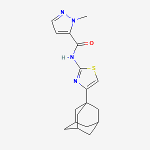 molecular formula C18H22N4OS B10974088 N-[4-(1-Adamantyl)-1,3-thiazol-2-YL]-1-methyl-1H-pyrazole-5-carboxamide 