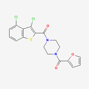 molecular formula C18H14Cl2N2O3S B10974127 (3,4-Dichloro-1-benzothiophen-2-yl)[4-(furan-2-ylcarbonyl)piperazin-1-yl]methanone 