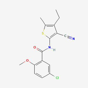 molecular formula C16H15ClN2O2S B10974146 5-chloro-N-(3-cyano-4-ethyl-5-methylthiophen-2-yl)-2-methoxybenzamide 