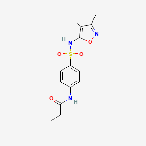 molecular formula C15H19N3O4S B10974160 N-{4-[(3,4-dimethyl-1,2-oxazol-5-yl)sulfamoyl]phenyl}butanamide 