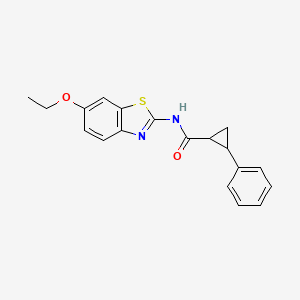 molecular formula C19H18N2O2S B10974165 N-(6-ethoxy-1,3-benzothiazol-2-yl)-2-phenylcyclopropanecarboxamide 