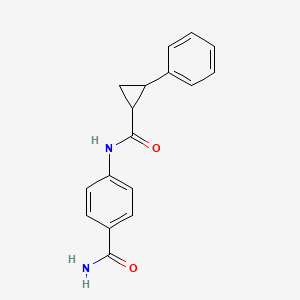 molecular formula C17H16N2O2 B10974196 4-{[(2-Phenylcyclopropyl)carbonyl]amino}benzamide 