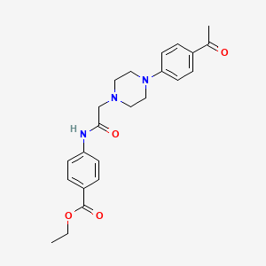 molecular formula C23H27N3O4 B10974212 Ethyl 4-({[4-(4-acetylphenyl)piperazin-1-yl]acetyl}amino)benzoate 