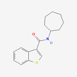 molecular formula C16H19NOS B10974227 N-cycloheptyl-1-benzothiophene-3-carboxamide 