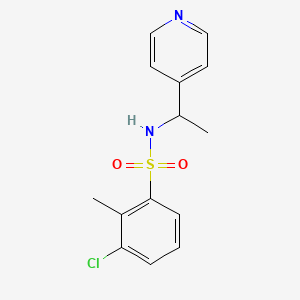 molecular formula C14H15ClN2O2S B10974250 3-chloro-2-methyl-N-[1-(pyridin-4-yl)ethyl]benzenesulfonamide 