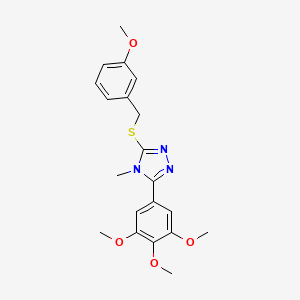 molecular formula C20H23N3O4S B10974263 3-[(3-methoxybenzyl)sulfanyl]-4-methyl-5-(3,4,5-trimethoxyphenyl)-4H-1,2,4-triazole 