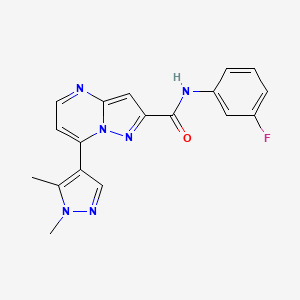 7-(1,5-dimethyl-1H-pyrazol-4-yl)-N-(3-fluorophenyl)pyrazolo[1,5-a]pyrimidine-2-carboxamide